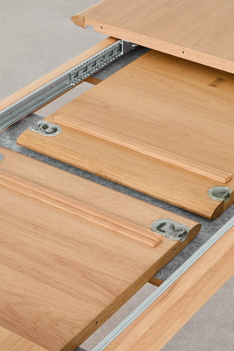 Retractable oak dining table Trever