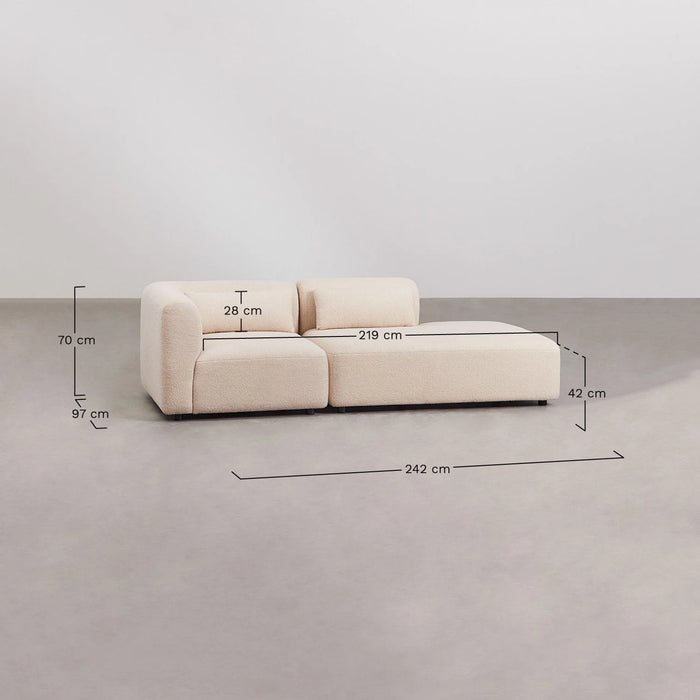 Fogler modular sofa with chaise longue