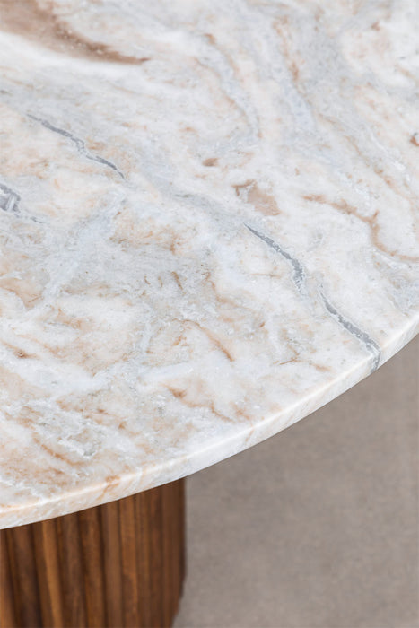 Oval marble and mango wood dining table Giselda