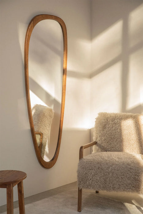 Oak wood wall mirror Arbidel