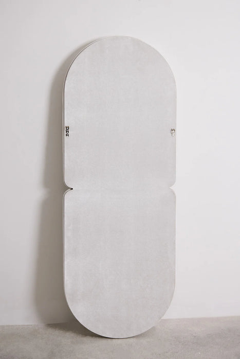 Oval wall mirror with velor finish Santes