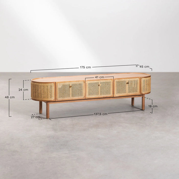 Rattan TV table Edwina