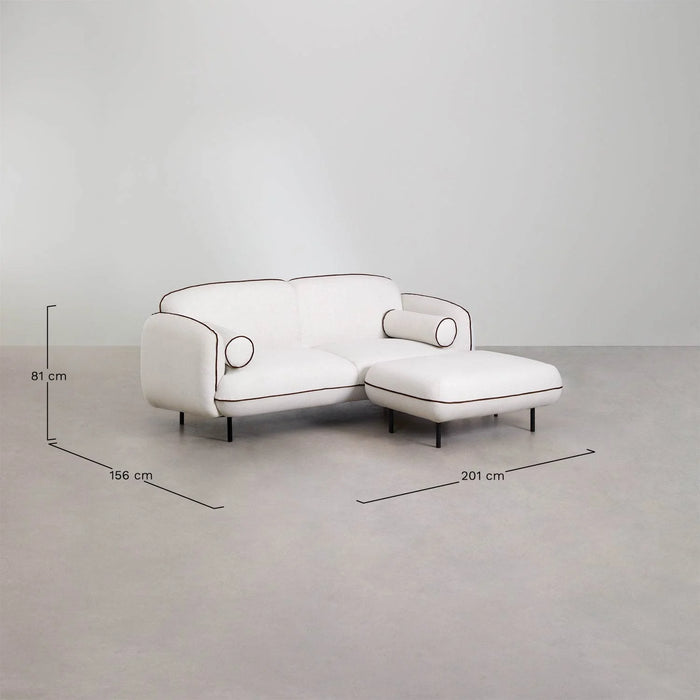 Three-seater sofa Biel with ottoman