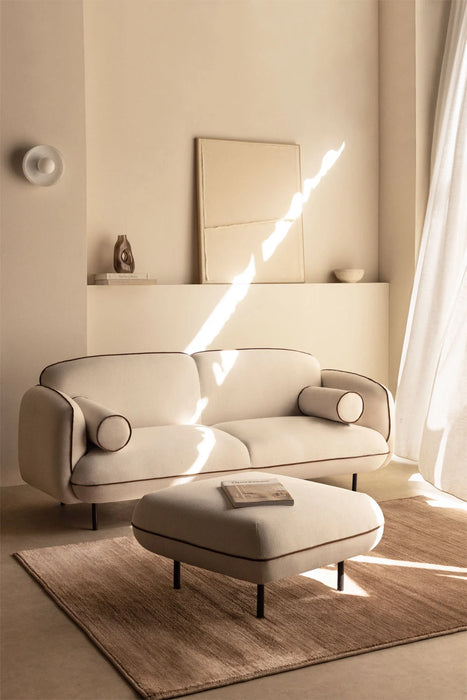Three-seater sofa Biel with ottoman