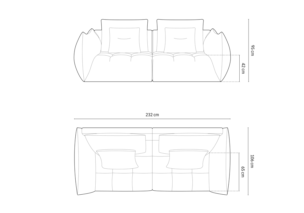 Trivietė sofa Bloom