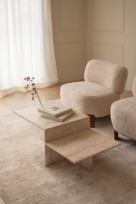 Cement coffee table with travertine effect Jamari 