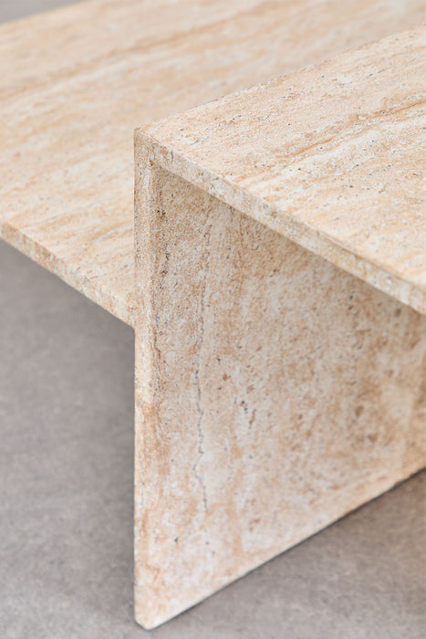 Cement coffee table with travertine effect Jamari 