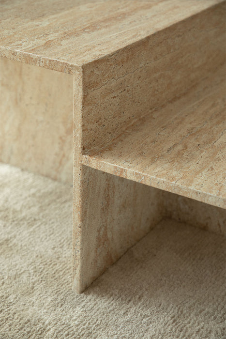 Cement coffee table with travertine effect Jamari 